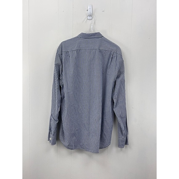 J. Crew Mens Casual Button Down Shirt XL Blue White Checkered Long Sleeve - Picture 5 of 12